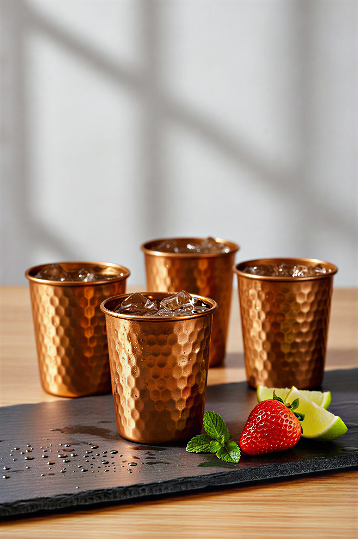 Ayurvedic Hammered Copper Glass Set – 4 Pieces