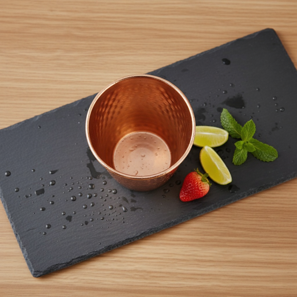 Ayurvedic Hammered Copper Glass Set – 4 Pieces by Copperaa