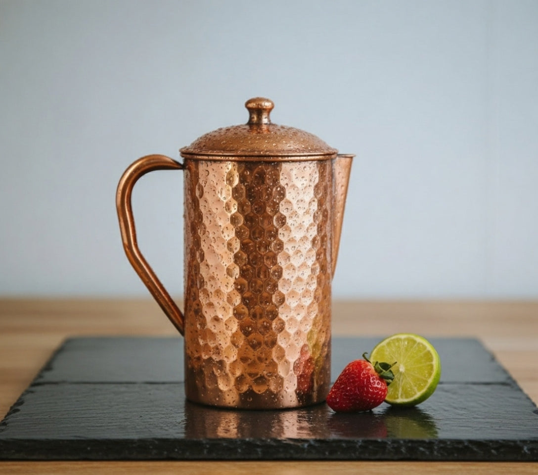 Pure Copper Jug - 2L Hammered Copper Jug
