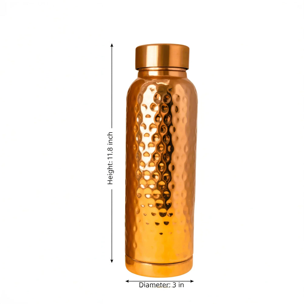 Exclusive Hammered Copper Gift Set – 2 Bottles & 2 Glasses