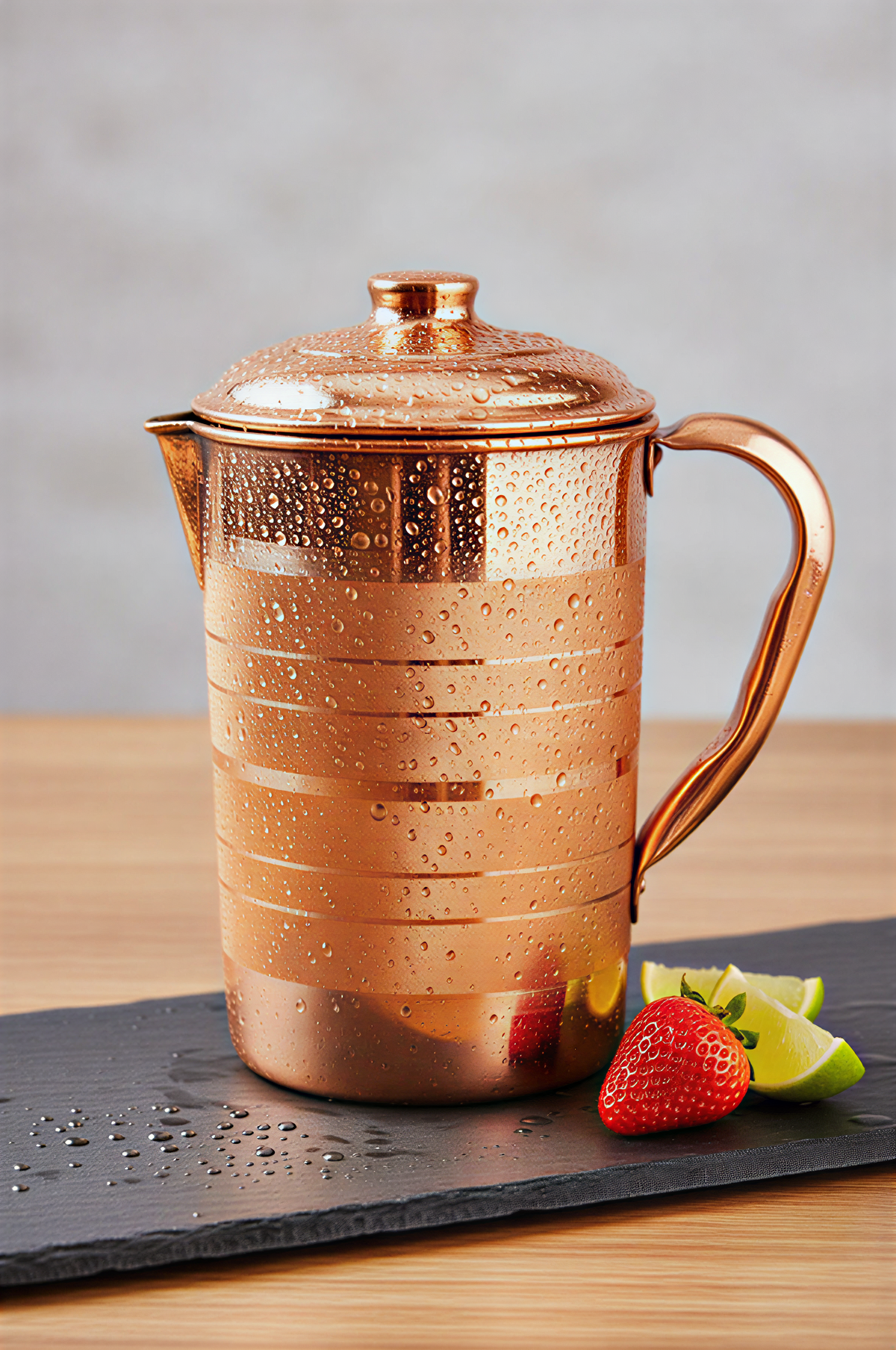 Pure Copper Drinkware Set – Jug, Bottle & 4 Glasses - copperaa