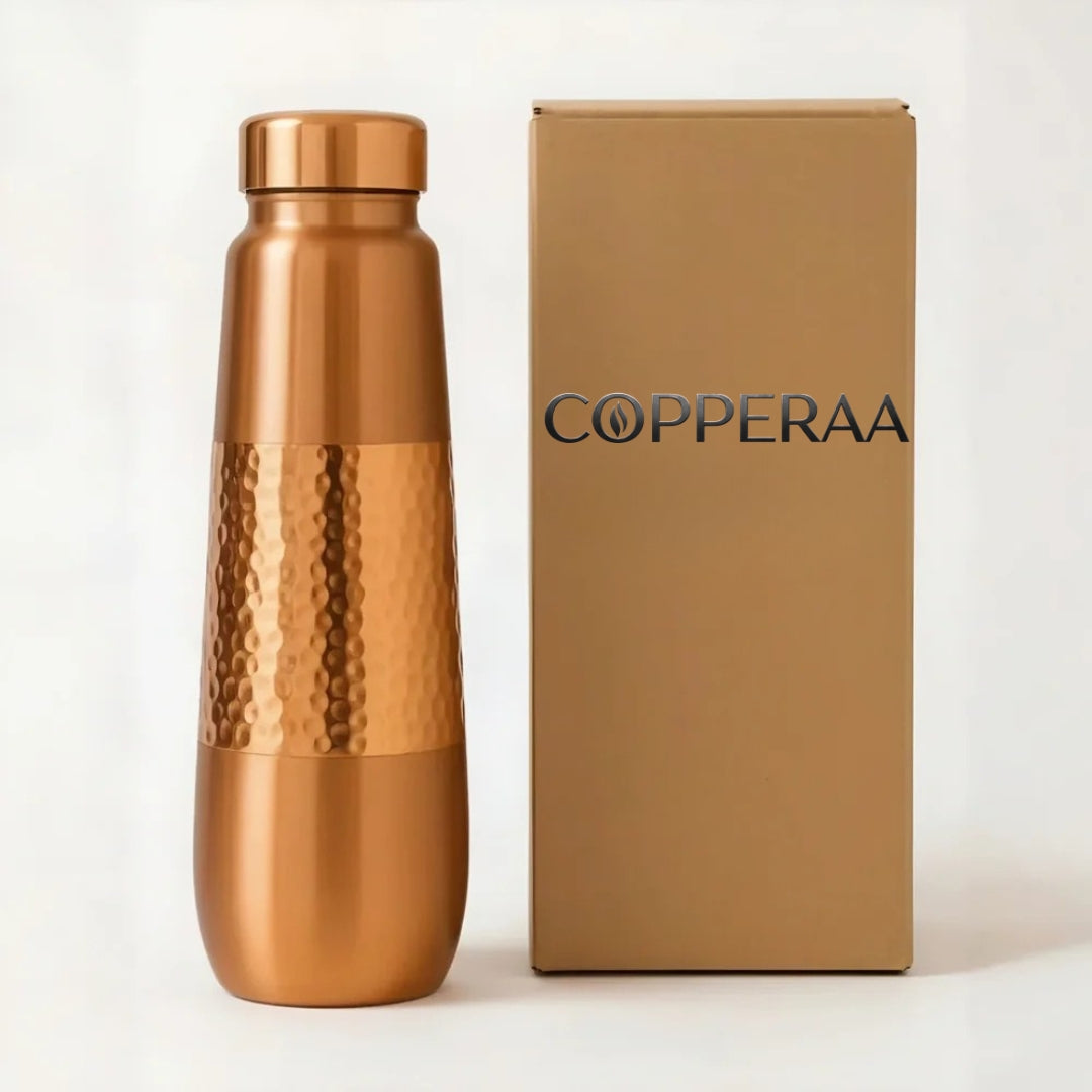 Revitalize Your Hydration: The Copperaa Ripple Copper Bottle (900ml)