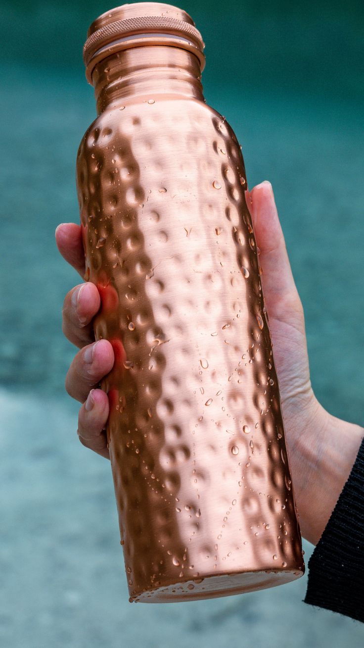 Ripple Copper Bottle (Hammered) (900 ml)