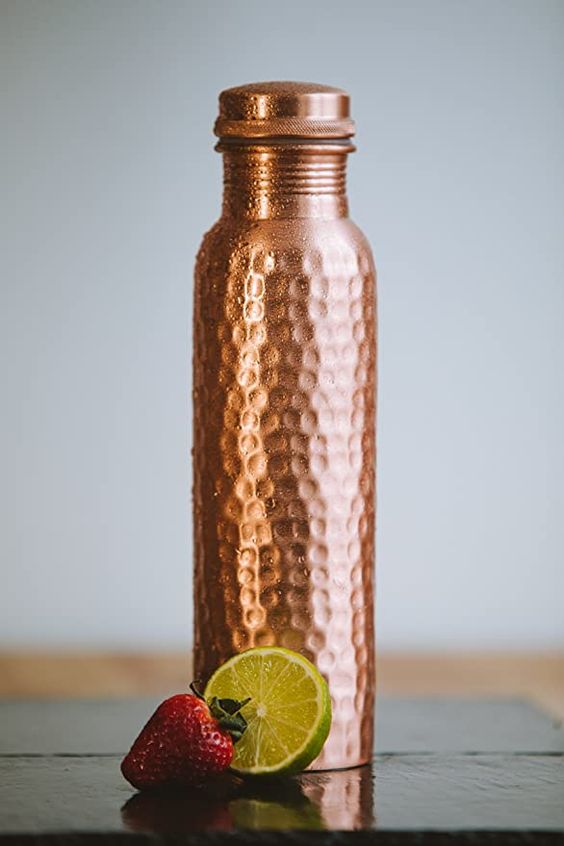 Ripple Copper Bottle (Hammered) (900 ml)